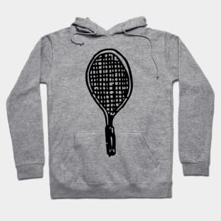 Tennis Racket Doodle Black Hoodie